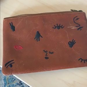 100% leather Madewell clutch